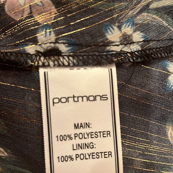 PORTMANS Delphine Woodland Winter Floral Black Gold Metallic Long Sleeve Blouse - Picture 7 of 9